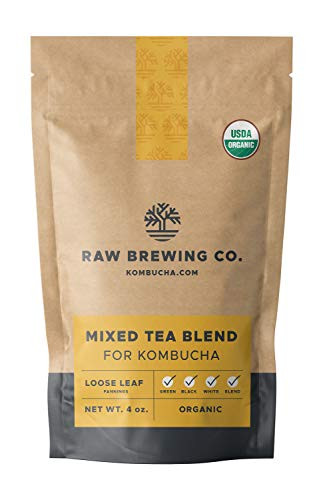 Kombucha.com Certified Organic Loose Leaf Tea - Kombucha Brewing Blends -Black Green White Tea Blend  1 4 Pound-