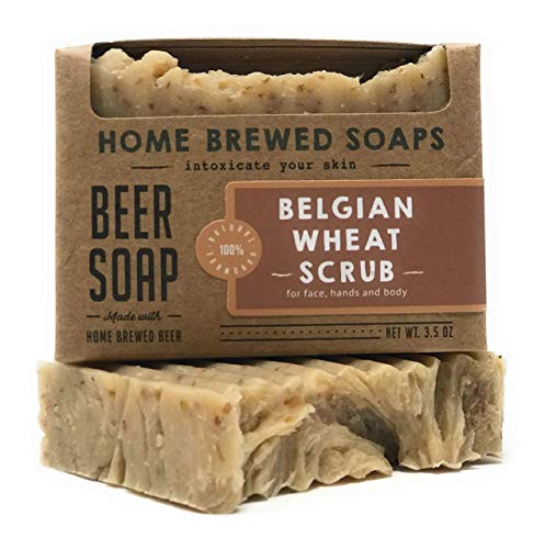 Beer Soap  Homemade Soap Bar  1-3.5 oz Belgian Wheat Scrub Beer Soap  Home Brewed Soaps