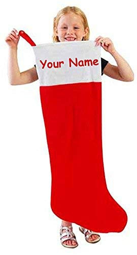 U.S. Toy Personalized Red and White Jumbo Oversized Felt Christmas Stocking - 34 Inches