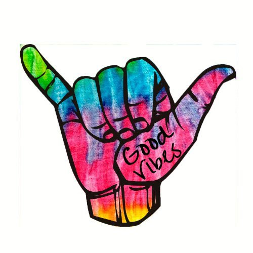 U.S. Custom Stickers Shaka Good Vibes Tie Dye Sticker  5inch