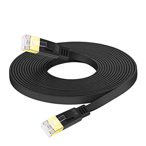 CHLIANKJ Cat 7 Ethernet Cable  Flat Cat7 RJ45 LAN Cable High Speed Internet Network Patch Cord 10Gbps for Router  Modem  Xbox  Computer -32Ft 10M-