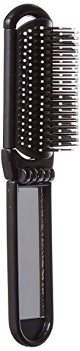 Lewis N. Clark Folding Brush with Mirror  Black  One Size