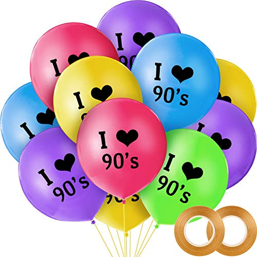 90s Themed Party Set Include 60 Pieces I Love 90s Latex Balloons and 2 Rolls Balloon Ribbons for 90s Themed Birthday Party Throwback Party Decorations 90s Themed Party Set Include 60 Pieces I Love 90s Latex Balloons and 2 Rolls Balloon Ribbons for 90s Themed Birthday Party Throwback Party Decorations