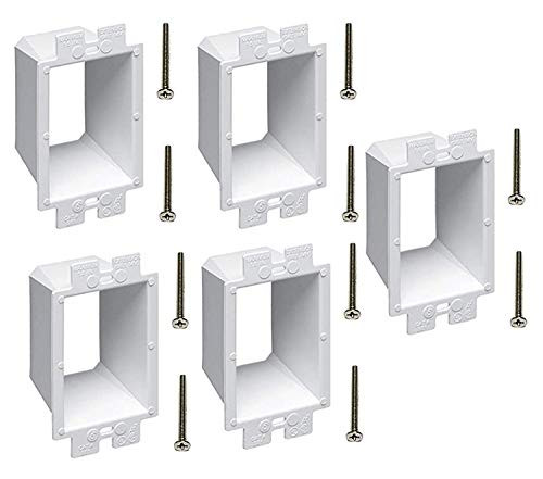 iMBAPrice BE1-5 -1-Gang- Electrical Power Outlet Box Extender - White -5-Pack- with 6-32 Flat Head screws iMBAPrice BE1-5 -1-Gang- Electrical Power Outlet Box Extender - White -5-Pack- with 6-32 Flat Head screws