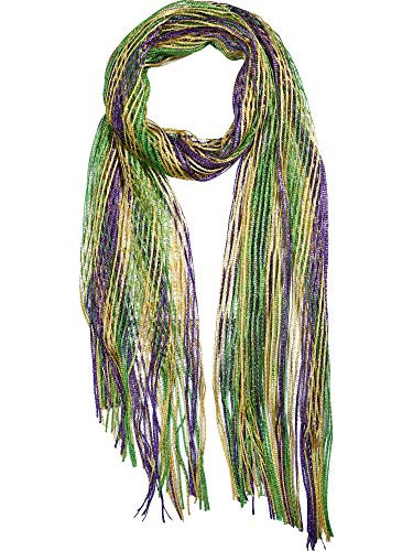 Mardi Gras Costume Accessory Mardi Gras Mesh Shimmering Scarf Purple Green Gold Scarf Masquerade Costume Mardi Gras Party Favor -Style 2-