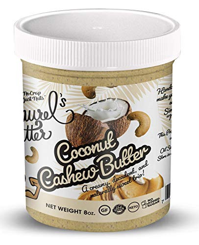 Laurel_s Butter - Coconut Cashew Butter - High Protein Nut Butter Spread  Healthy Snack  Omega 3_s  Antioxidants  No Sugar Added  Low Carbs  Gluten-Free  Vegan  Keto  Non-GMO  No Preservatives - 8 oz jar