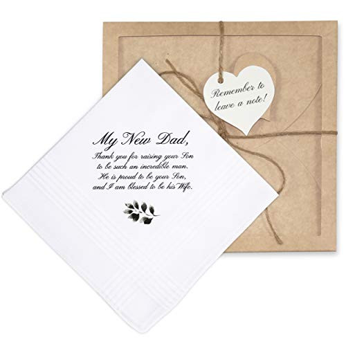 W and F GIFT Father Of The Groom Gifts - Wedding Handkerchief Gift for New Dad - Father In Law Gifts from Daughter In Law