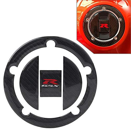 Three T Motorcycle Fuel Tank Sticker Gas Cap Cover 3D Decal Gas Tanks Cap Stickers Fit for Suzuki GSXR600 GSXR750 GSXR1000 GSXR1300 Hayabusa  Carbon Fiber Black