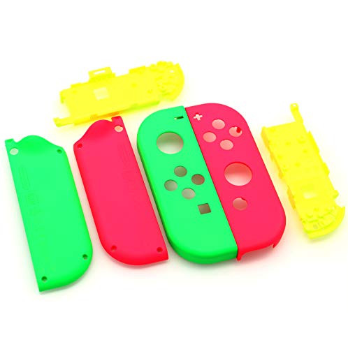 Deal4GO Left  and  Right Joycon Housing Shell Case Replacement for Nintendo Switch Joy-Con Controller -Green  and  Pink-