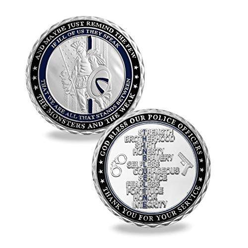 U.S. Spartan Warriors Police Officers Challenge Coin Thin Blue Line Law Enforcement Military Coin