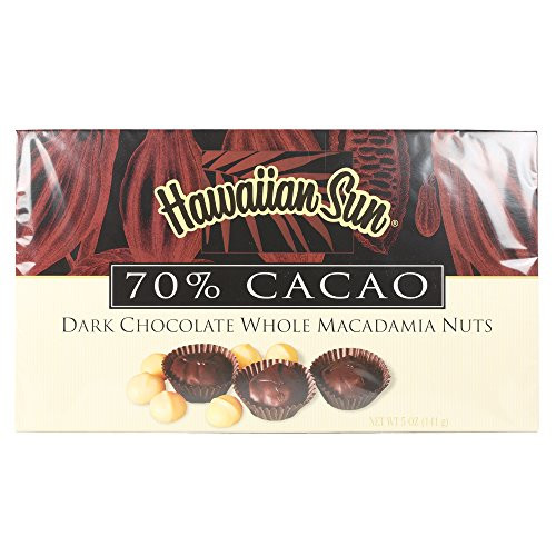 Hawaiian Sun 70 Percent Cacao Dark Chocolate Whole Macadamia Nuts - 5 oz Hawaiian Sun 70 Percent Cacao Dark Chocolate Whole Macadamia Nuts - 5 oz
