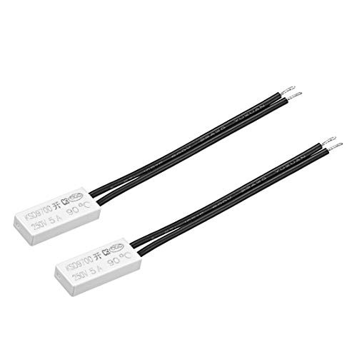 uxcell KSD9700 Thermostat  90? Normally Open Temperature Switch  N.O 5A Thermal Switch Bimetal Temperature Controller 2pcs