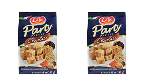 Gastone Lago Party Wafers Chocolate Cream Filling 8.82 oz  250g -Pack of 2- -Chocolate  2-Pack-