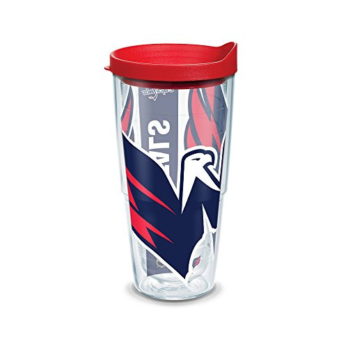 Tervis 1105541 "NHL Wash Capitals Colos" Tumbler with Red Lid, Wrap, 24 oz, Clear