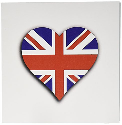 3dRose British Flag Heart UK Union Jack for England and Great Britain Fans Greeting Cards, Set of 12 (gc_184870_2)