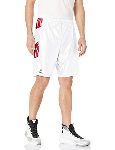 Intensity Men_s Dazzle Chevron Basketball Shorts  White Cardinal  Large