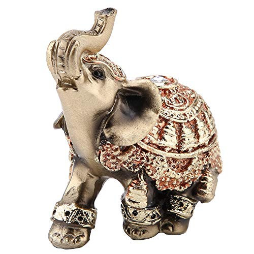 HEEPDD Elephant Statue Feng Shui Golden Elegant Elephant Sculpture Wealth Lucky Figurine for Home Office Decoration-S- HEEPDD Elephant Statue Feng Shui Golden Elegant Elephant Sculpture Wealth Lucky Figurine for Home Office Decoration-S-