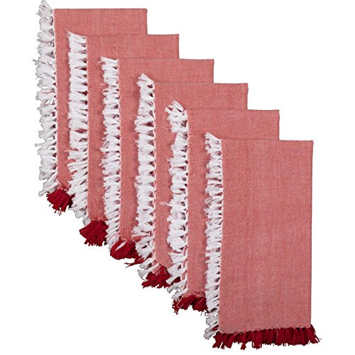 VHC Brands Americana Farmhouse Tabletop & Kitchen-Harmony Napkin Set of 6, One Size, Red VHC Brands Americana Farmhouse Tabletop & Kitchen-Harmony Napkin Set of 6, One Size, Red