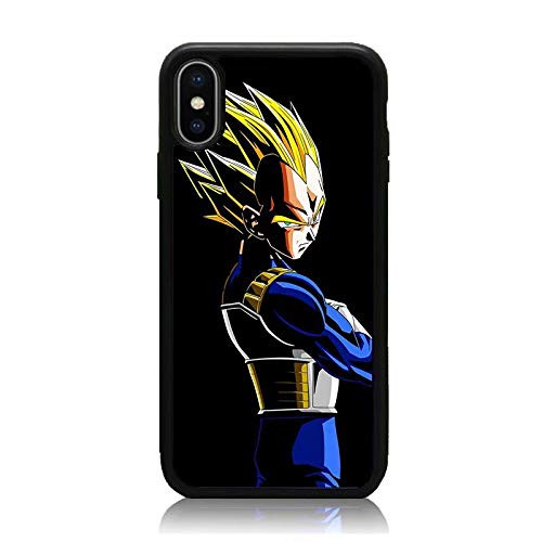 iPhone Xs Max Case  -Dragon Ball Z Vegeta Dark Series- Print Soft TPU  and  Hard Back Shock Absorption Scratch Proof Slim Protective Case Cover for iPhone Xs Max 6.5 Inch 2018 Release