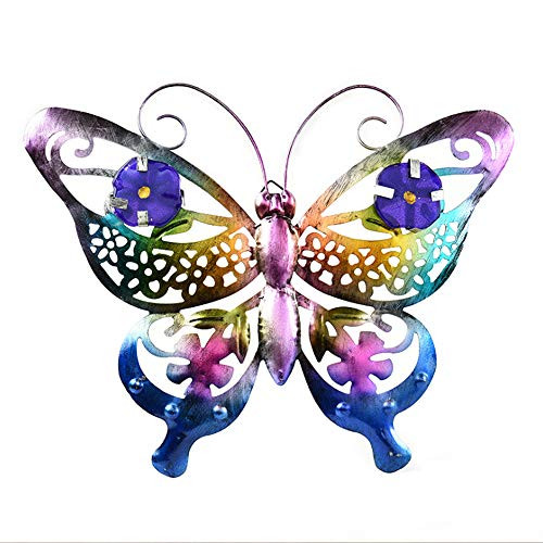 RTWAY Metal Butterfly Wall Art  Vivid Handmade 3D Hollow Butterfly Wall Sculpture Hanging Ornament for Patio Garden Yard Outdoor and Indoor Decor