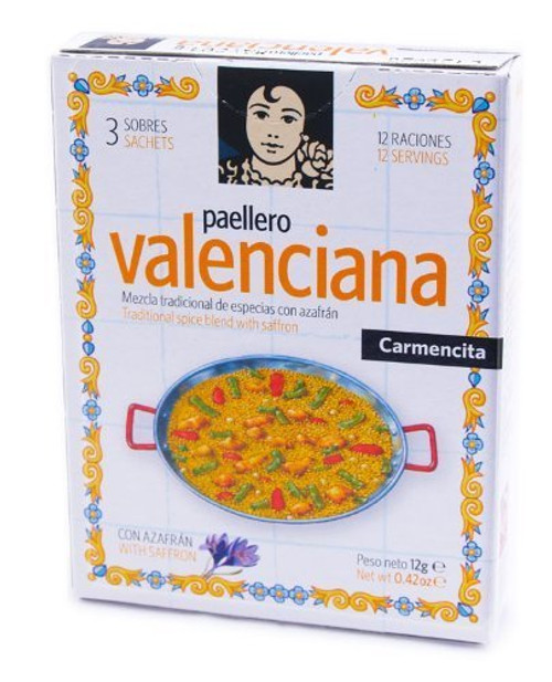 Carmencita Paellero Valenciana Paella Spice Mix by Proaliment Jesus Navarro S.A. Carmencita Paellero Valenciana Paella Spice Mix by Proaliment Jesus Navarro S.A.