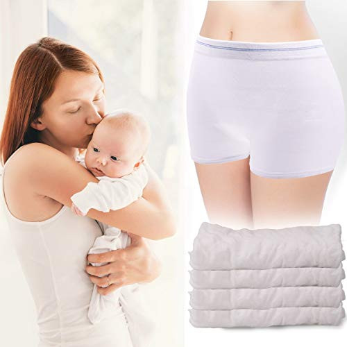 Postpartum Underwear for Women Maternity Mesh Underwear High Waist Disposable Recovery Panties for Post Surgical Recovery  Breathable  Stretchy  Light Reusable Short Underwear -M-4 Pack-