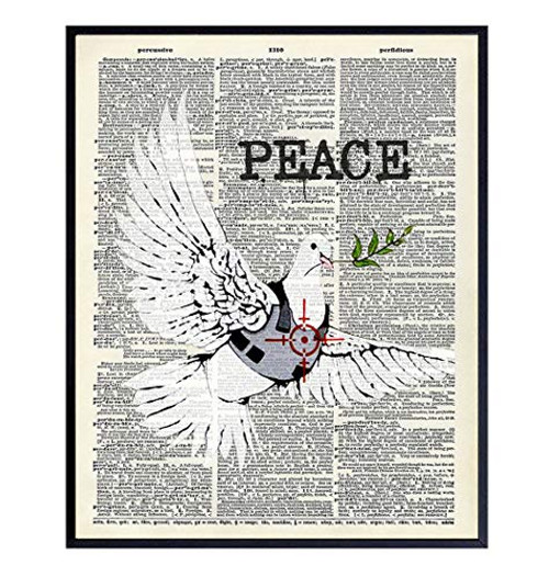 Banksy Graffiti Dictionary Art Print - Inspirational Vintage Upcycled Wall Art Poster- Modern Chic Home Decor for Bedroom  Dorm  Bathroom - Gift for Teens  Mural Fans - 8x10 Photo Unframed - Peace Banksy Graffiti Dictionary Art Print - Inspirational Vintage Upcycled Wall Art Poster- Modern Chic Home Decor for Bedroom  Dorm  Bathroom - Gift for Teens  Mural Fans - 8x10 Photo Unframed - Peace