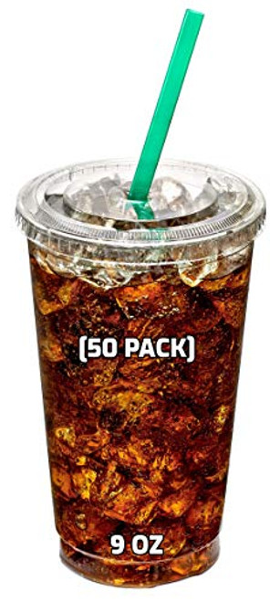 Small Clear Plastic Disposable Cups With Lids - 9 oz Cups 50 Pack - Crystal Clear PET Cup - Cold Smoothie - Iced Coffee Go Cups - Ideal for Coffee Parfait Juice Soda Cocktail Party Cups Small Clear Plastic Disposable Cups With Lids - 9 oz Cups 50 Pack - Crystal Clear PET Cup - Cold Smoothie - Iced Coffee Go Cups - Ideal for Coffee Parfait Juice Soda Cocktail Party Cups
