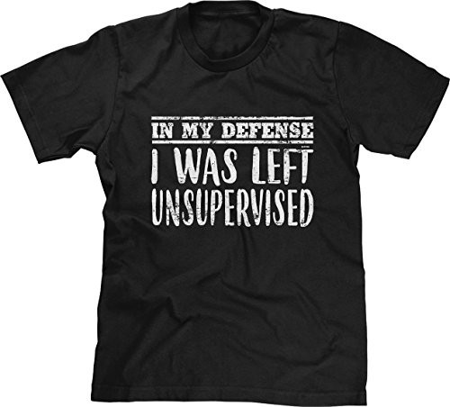 Blittzen Mens in My Defense I was Left Unsupervised  XL  Black