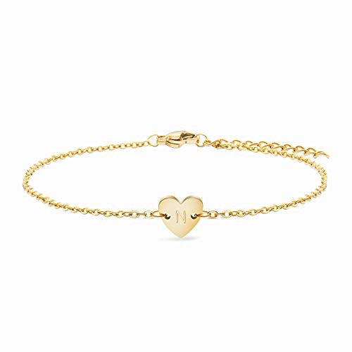 Joycuff Dainty N Initial Anklets for Women Sister Teen Girls Best Friend Wife Girlfriend Sister BFF Simple Cute Tiny Jewelry 18K Gold Filled Jewelry Unique Birthday Gifts for Her