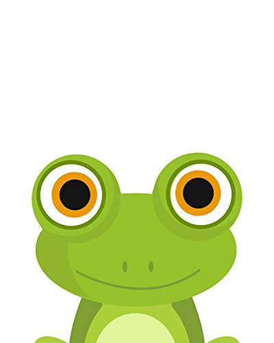 A Peeping Frog - Wall Decor Art Print on a white background - 8x10 unframed animal-themed print - great gift for animal lovers