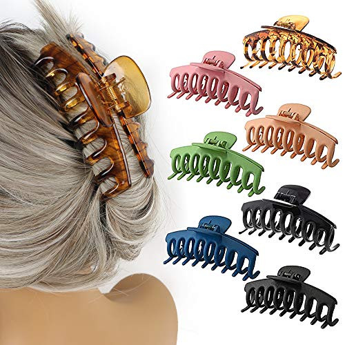 VINMEN 7PCS Big Hair Claw Clips Strong Hold Hair Clips Nonslip Hair Claw Clips Jaw for Women -7 Colors- VINMEN 7PCS Big Hair Claw Clips Strong Hold Hair Clips Nonslip Hair Claw Clips Jaw for Women -7 Colors-
