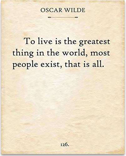 Oscar Wilde - To Live - 11x14 Unframed Typography Book Page Print - Great Gift Under 15 for Book Lovers