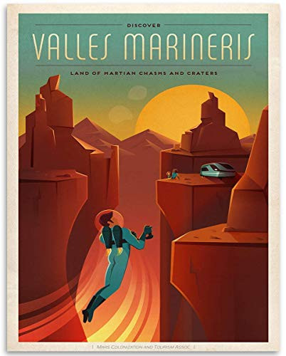 SpaceX Mars Travel - 11x14 Unframed Art Print - Great Gift and Decor For Aerospace Enthusiasts  Rocket and Space Transportation Geeks Under 15