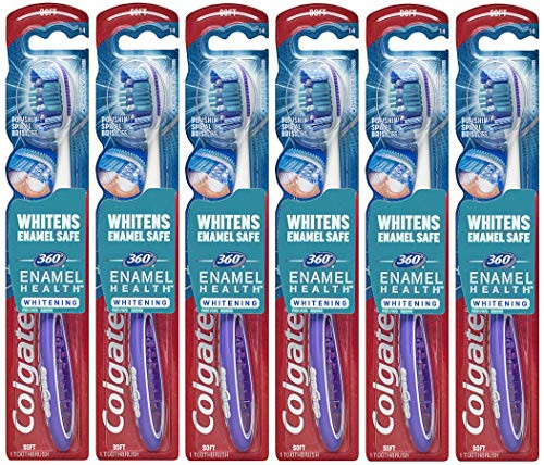 Colgate 360° Enamel Health Whitening Toothbrush, Soft (6 Pack)