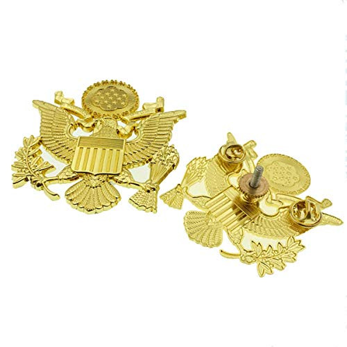US Army Officer Golden Eagle Cap Badge Insignia Pin U.S. Army Peaked Cap Badge
