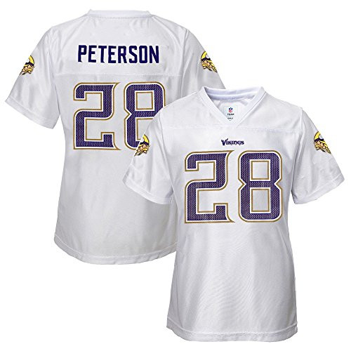 OuterStuff Adrian Peterson NFL Minnesota Vikings Replica White Jersey Girls Youth -XS-XL-
