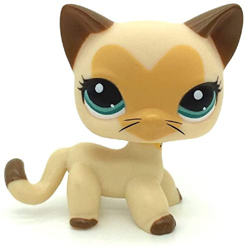 N N Littlest Pet Shop  LPS Toy LPSs Tan Brown Heart Face Short Hair Cat Toys Rare