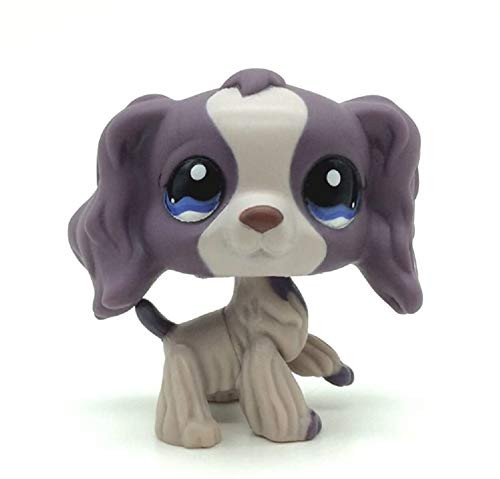 N N Littlest Pet Shop  LPS Toy Rare Purple Cocker Spaniel Dog Puppy Blue Eyes LPSs