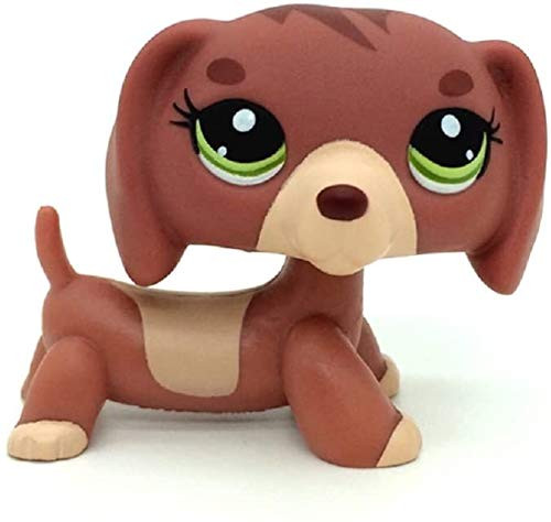 N N Littlest Pet Shop  LPS Toy Dachshund Dog Puppy Green Eyes Figure Toy LPSs
