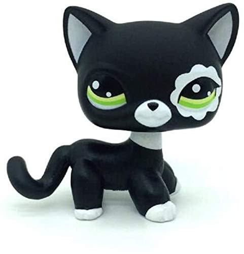 N N Littlest Pet Shop  LPS Toy Rare Black Short Hair Cat Kitty Animal Figure Tpy LPS