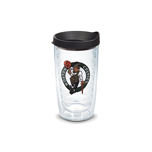 Tervis 1051579 NBA Boston Celtics Primary Logo Tumbler with Emblem and Black Lid 16oz, Clear Tervis 1051579 NBA Boston Celtics Primary Logo Tumbler with Emblem and Black Lid 16oz, Clear