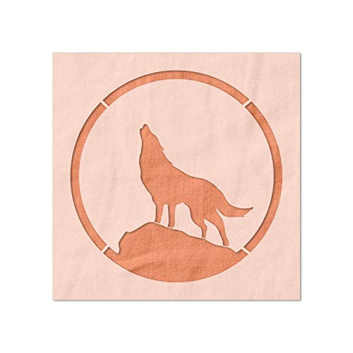 Stencil Stop Howling Wolf Stencil - 14 Mil Mylar Plastic -4 x 4 inches- Stencil Stop Howling Wolf Stencil - 14 Mil Mylar Plastic -4 x 4 inches-