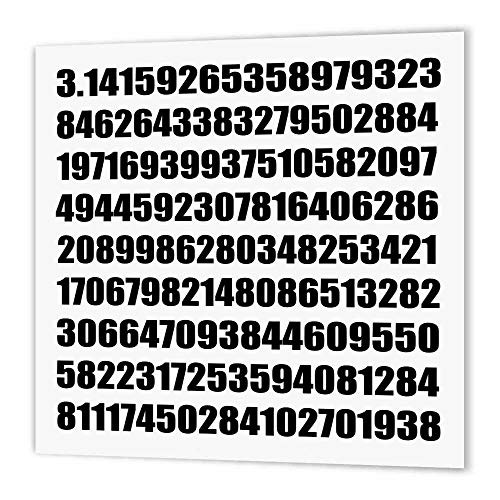 3dRose ht_164992_1 Pi Math Number Mathematical Black and White Mathematic Numeric Figures-Iron on Heat Transfer Paper for White Material, 8 by 8-Inch