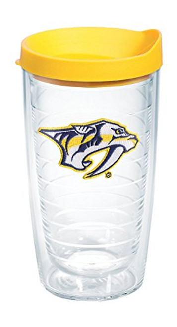 Tervis 1063878 NHL Nashville Predators Primary Logo Tumbler with Emblem and Yellow Lid 16oz, Clear Tervis 1063878 NHL Nashville Predators Primary Logo Tumbler with Emblem and Yellow Lid 16oz, Clear