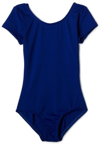 Capezio Little Girls_ Team Basic Short Sleeve Leotard Royal S -4-6-