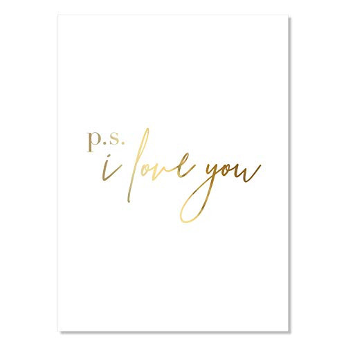 P.S. I Love You Foiled Art Print  Unframed