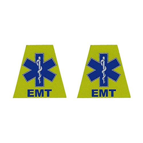 911 Market EMT Tetrahedrons Reflective Firefighter TET Emergency Medical Technician Sticker Helmet Decal - T 43 Black  Silver