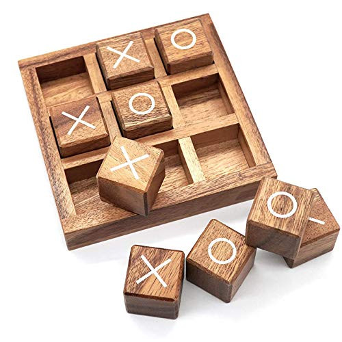N Q Wooden Board Games Coffee Table Living Room Decor and Desk Decor Family Games Night Classic Board Games Wood Rustic for Families
