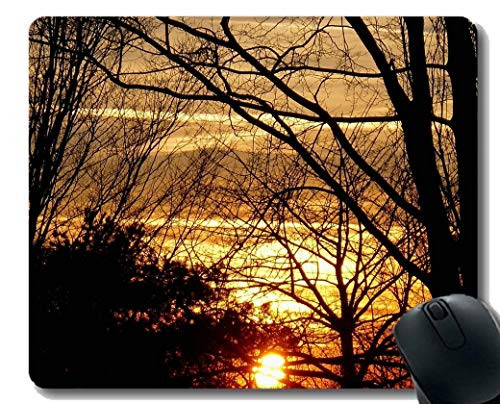 YENDOSTEEN Mouse Pad Funny Customized Sunset Light Wood Branch Sky Day S Gaming Mouse Mat Pad with Stitched Edges